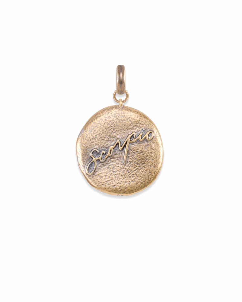 Scorpio Coin Charm in Vintage Gold 