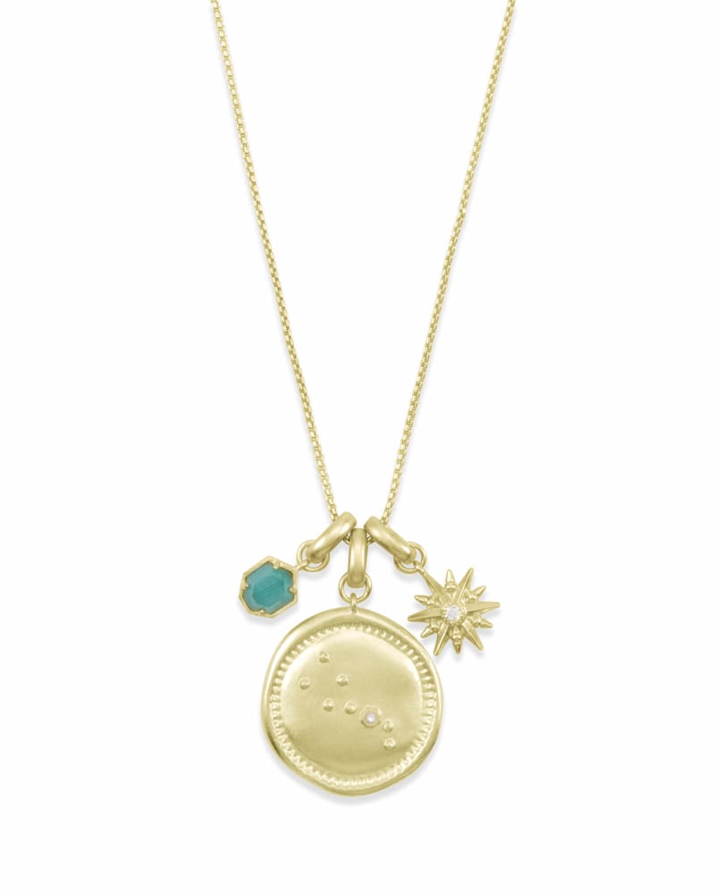 May Taurus Charm Necklace Set in Gold