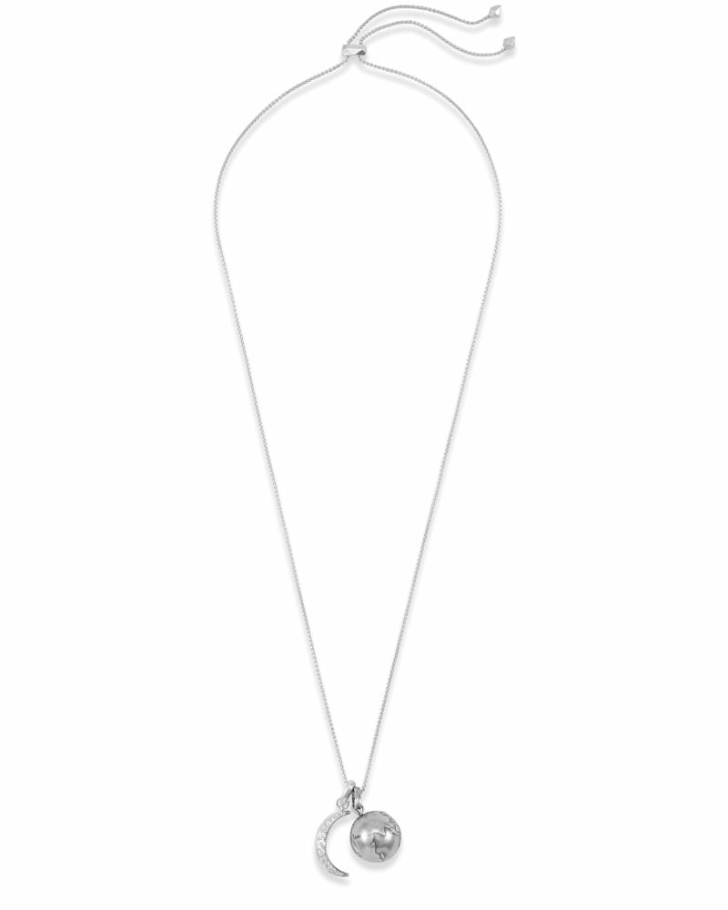 To the Moon and Back Charm Necklace Set in Vintage Silver image number 1