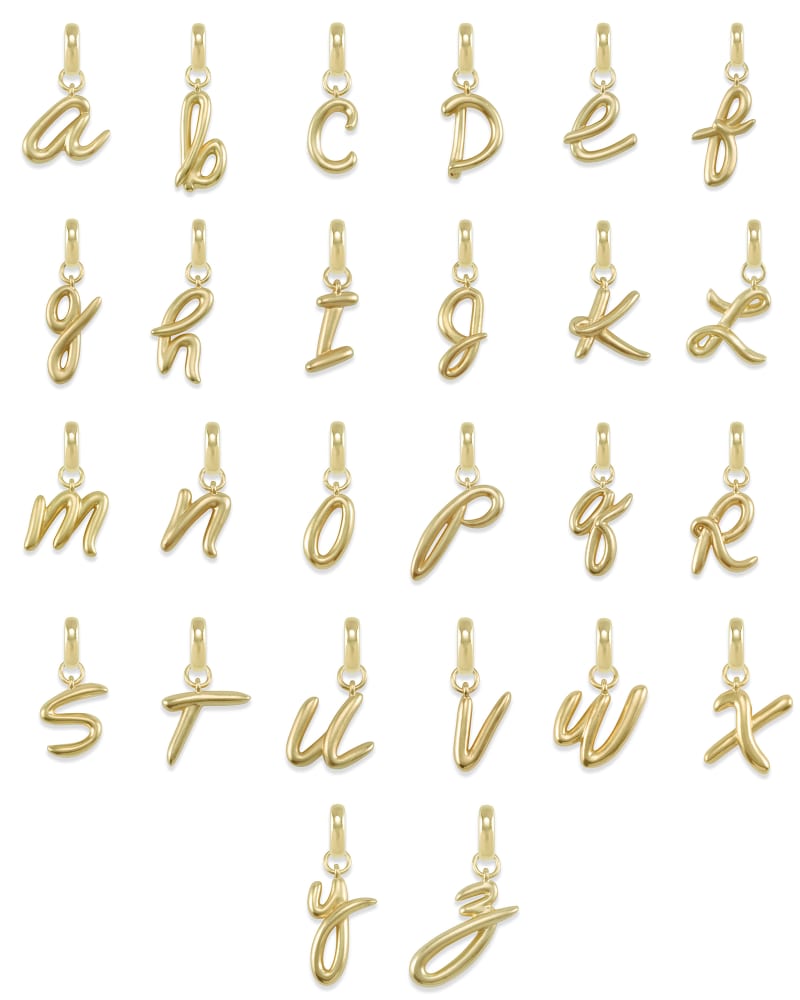 Letter Charm Tassel Necklace in Vintage Gold image number 1