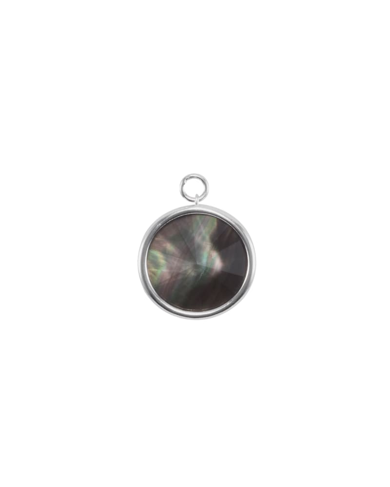 Radial Disc Silver Charm in Black Mother-of-Pearl image number 0
