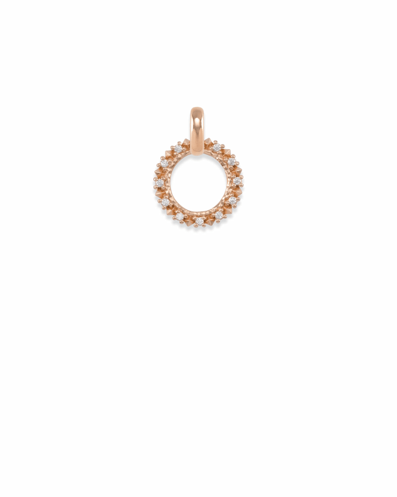 CZ Charm Pendant in Rose Gold image number 0
