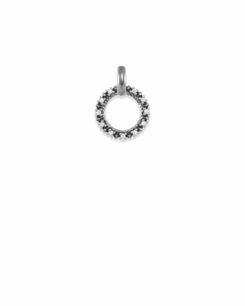 CZ Charm Pendant in Vintage Silver image number 0