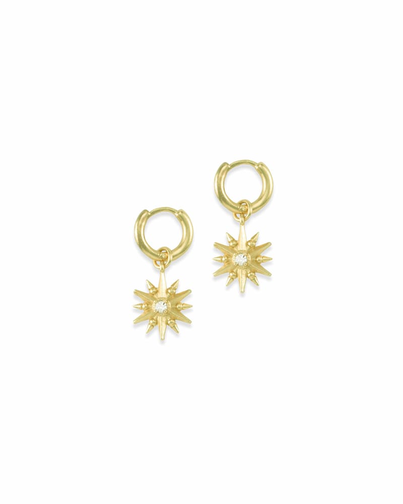 Star Charm Huggie Earrings in Gold image number 0