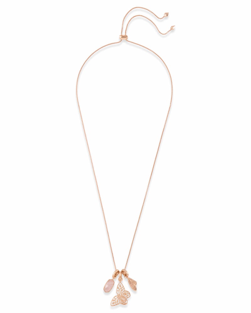 Metastatic Breast Cancer Charm Necklace Set in Rose Gold image number 2