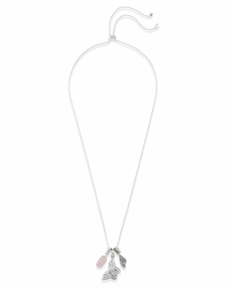 Metastatic Breast Cancer Necklace Charm Set in Silver image number 1