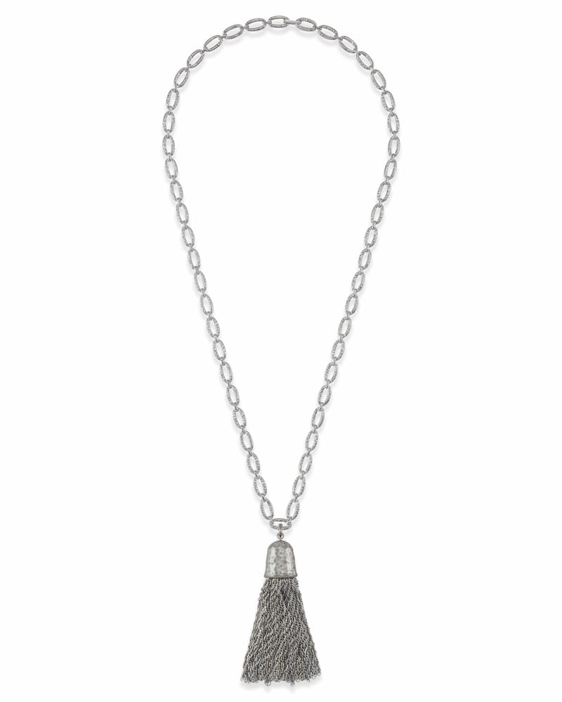 Tassel Charm Necklace Set in Vintage Silver image number 1