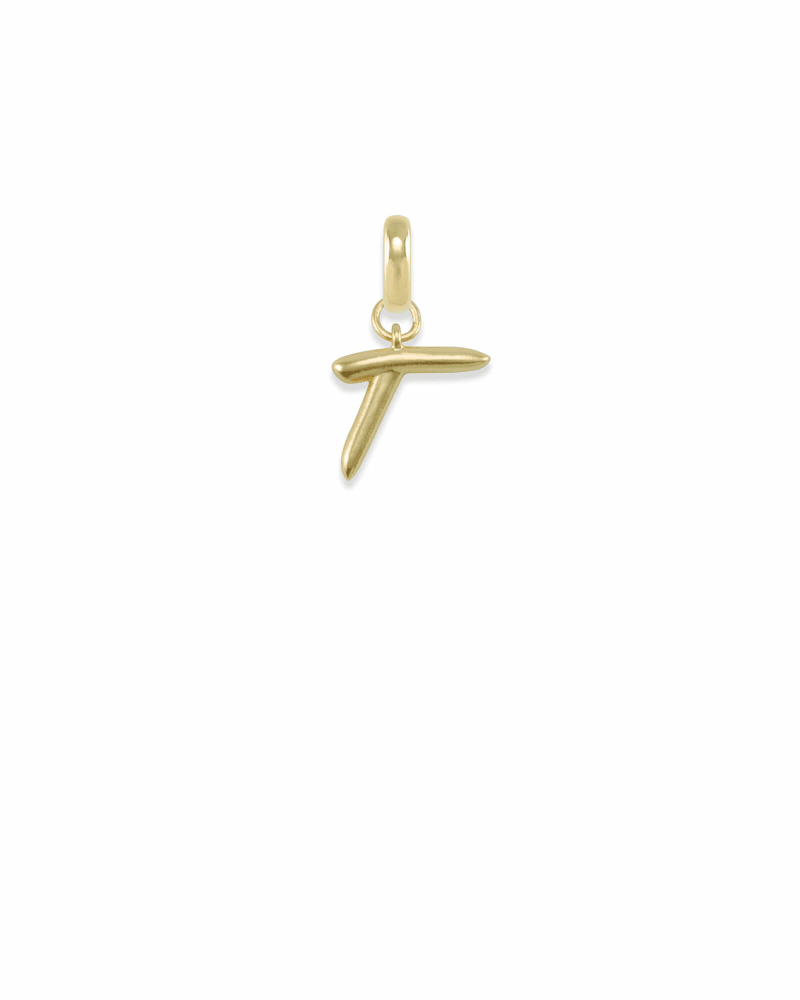 Gold letter t charm clearance