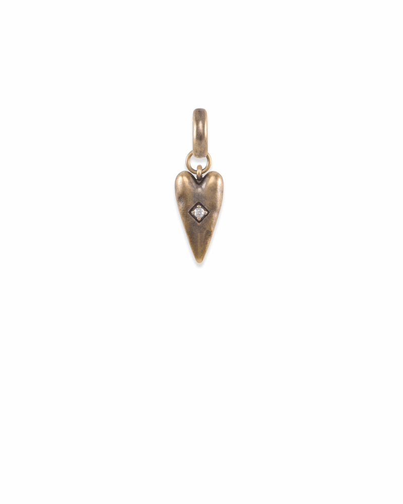 Heart Charm in Vintage Gold image number 3