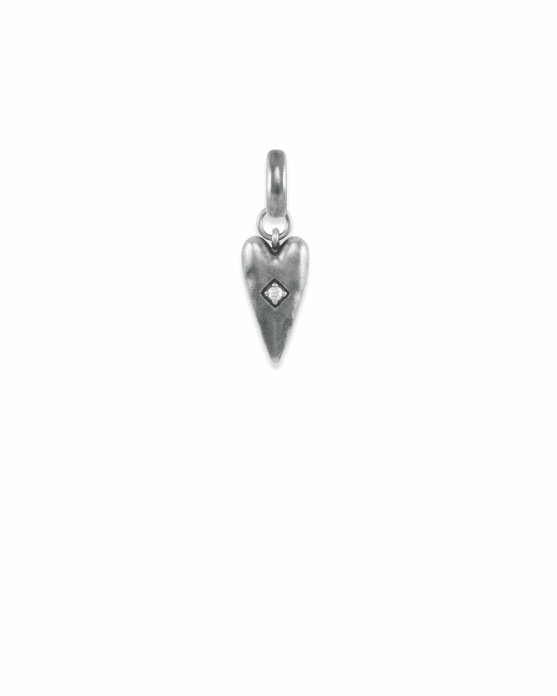 Heart Charm in Vintage Silver image number 0
