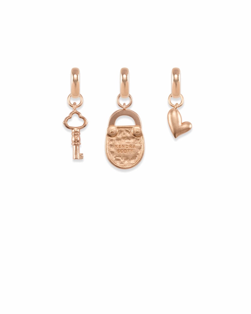 Key to My Heart Charm Set in Rose Gold image number 3