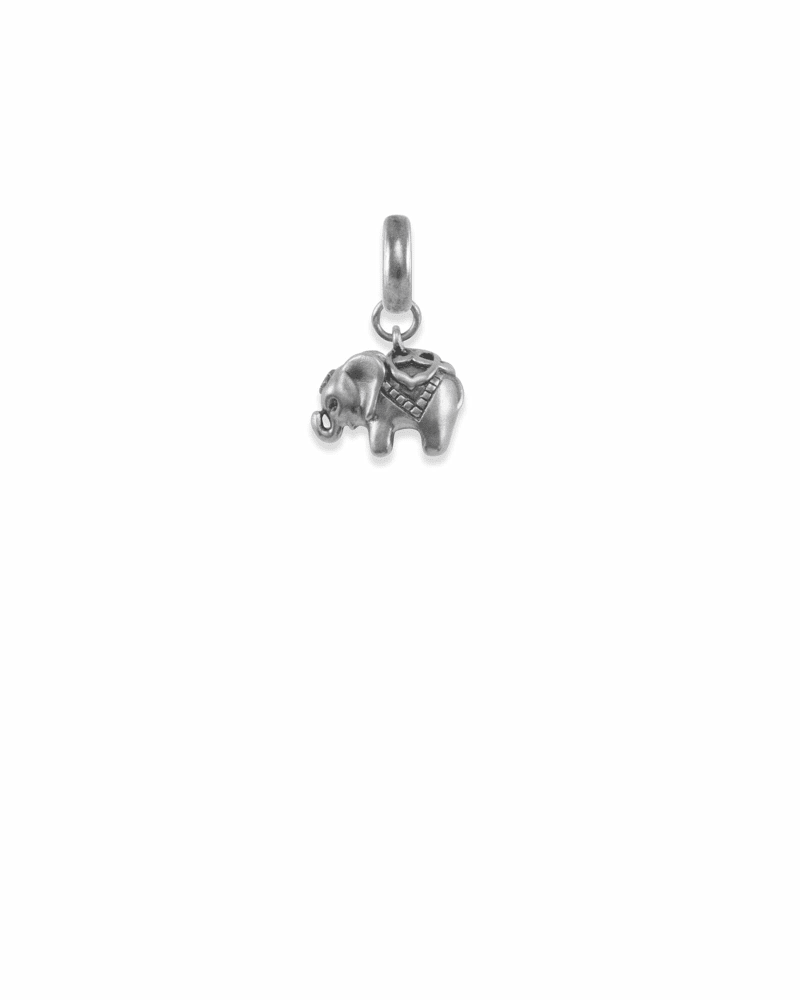 Elephant Charm in Vintage Silver image number 3