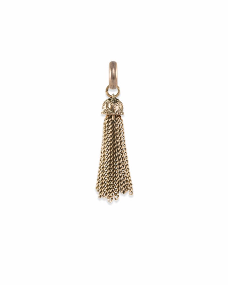 Small Tassel Charm in Vintage Gold image number 3