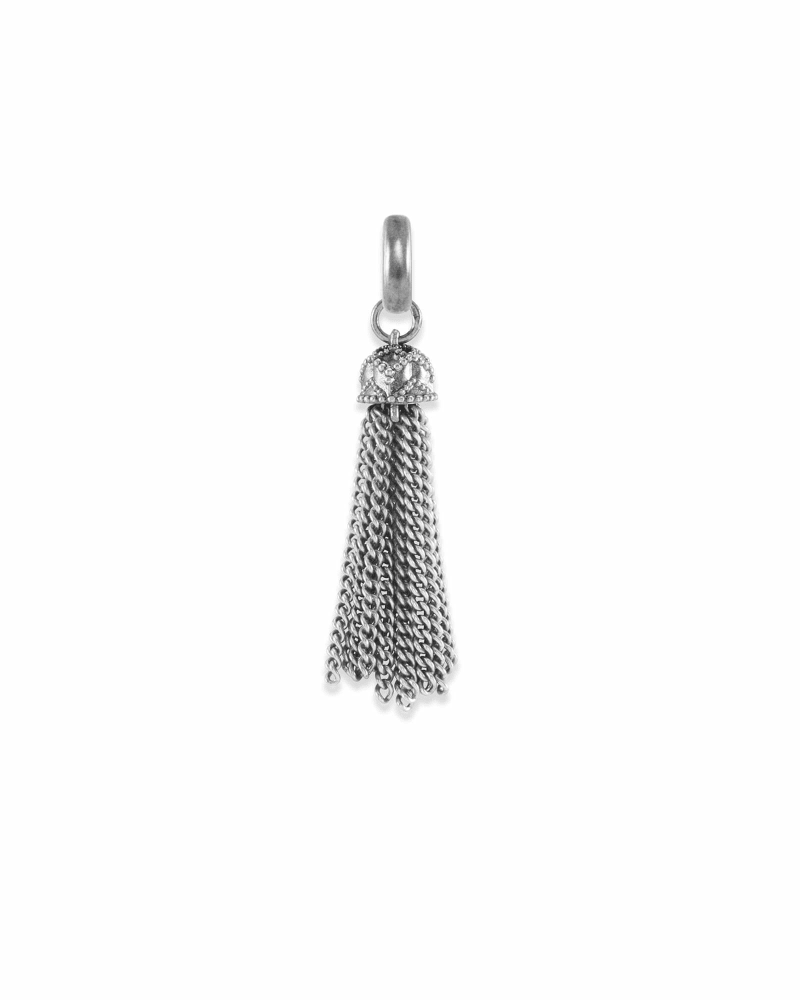 Small Tassel Charm in Vintage Silver image number 0