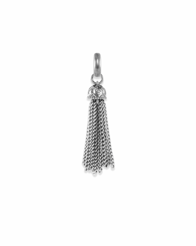 Small Tassel Charm in Vintage Silver image number 3
