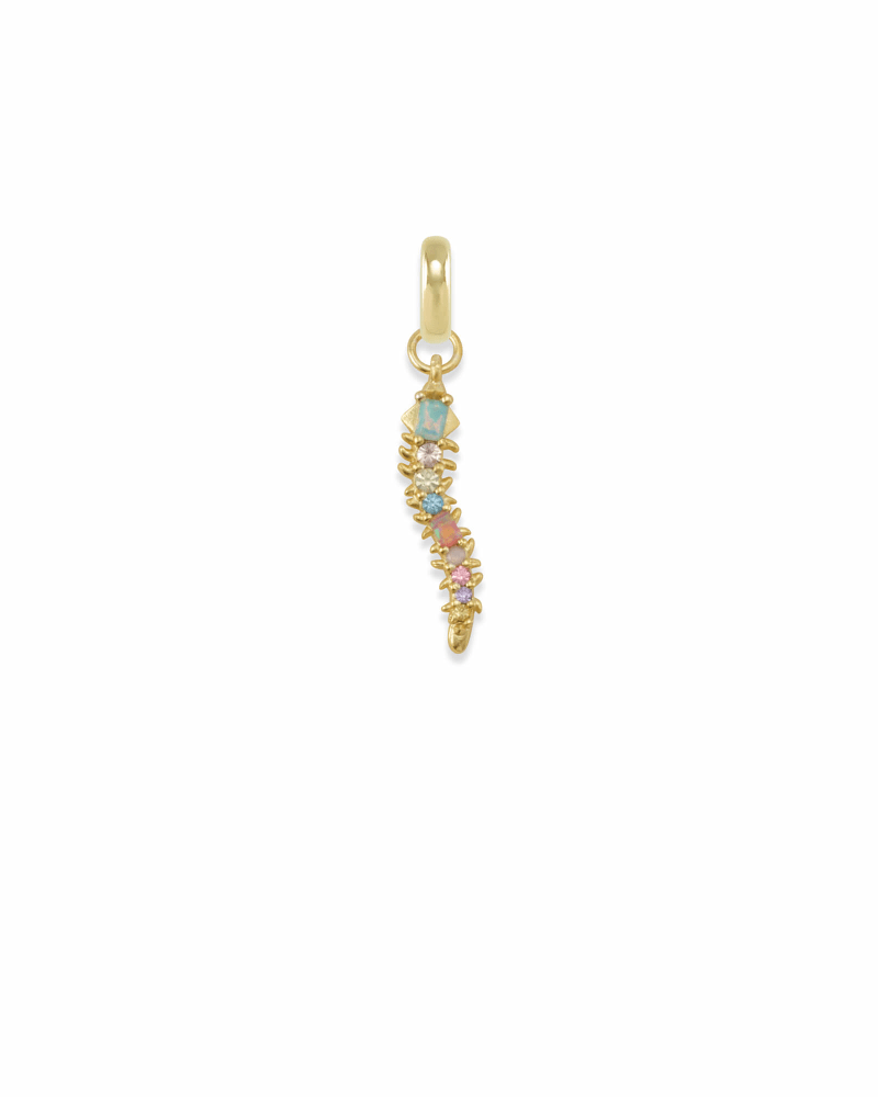 Caterpillar Charm in Gold image number 0