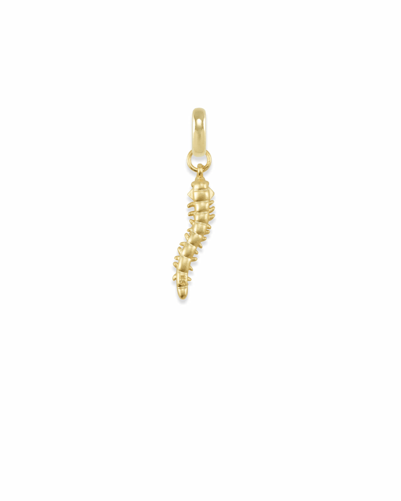 Caterpillar Charm in Gold image number 2
