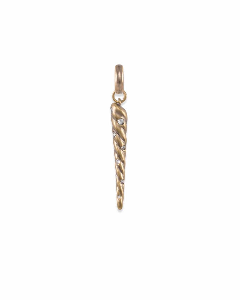 Unicorn Horn Charm in Vintage Gold image number 2
