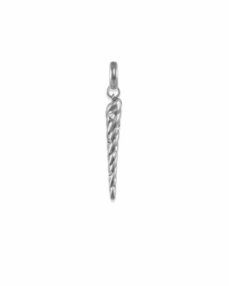 Unicorn Horn Charm in Vintage Silver image number 0