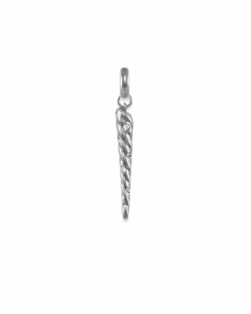 Unicorn Horn Charm in Vintage Silver image number 2