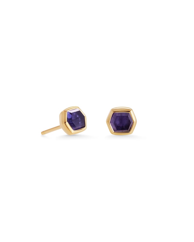 Davie 18K Gold Vermeil Stud Earrings in Blue Iolite image number 0