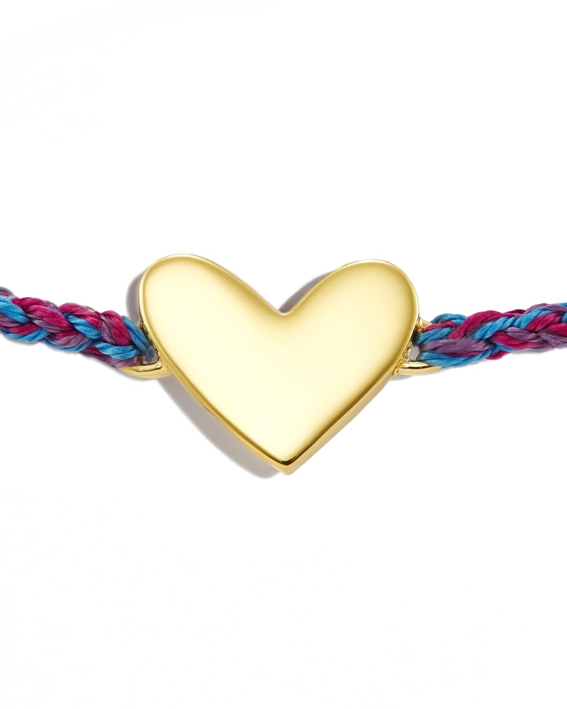 Ari Heart 18k Yellow Gold Vermeil Corded Bracelet in Pastel image number 1