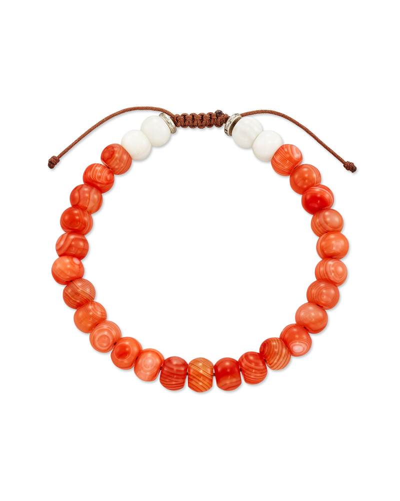 Cade Oxidized Sterling Silver Beaded Bracelet in Burnt Orange Mix image number 0
