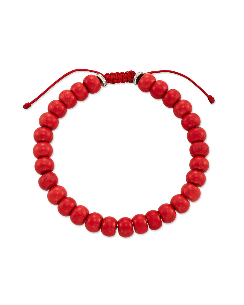 Cade Oxidized Sterling Silver Beaded Bracelet in Red Magnesite image number 0