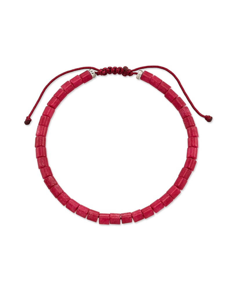Grey Oxidized Sterling Silver Beaded Bracelet in Maroon Jade image number 0