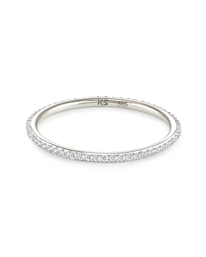 Angelina 14k White Gold Band Ring in White Diamond image number 0