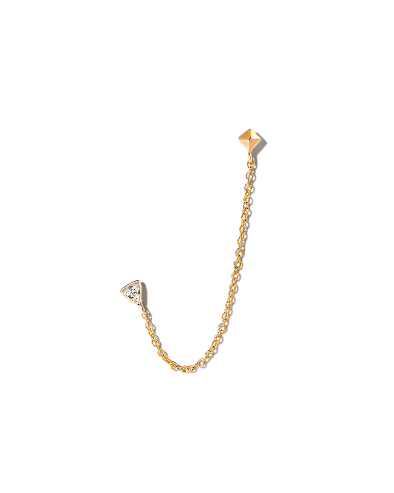 Nora 14k Yellow Gold Ear Climber Earring in White Diamond image number 0