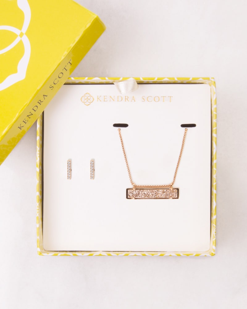Jon Leanor Rose Gold Jewelry Set In Drusy Kendra Scott Shop kendra scott women's jewelry at up to 70% off! jon leanor rose gold jewelry set in