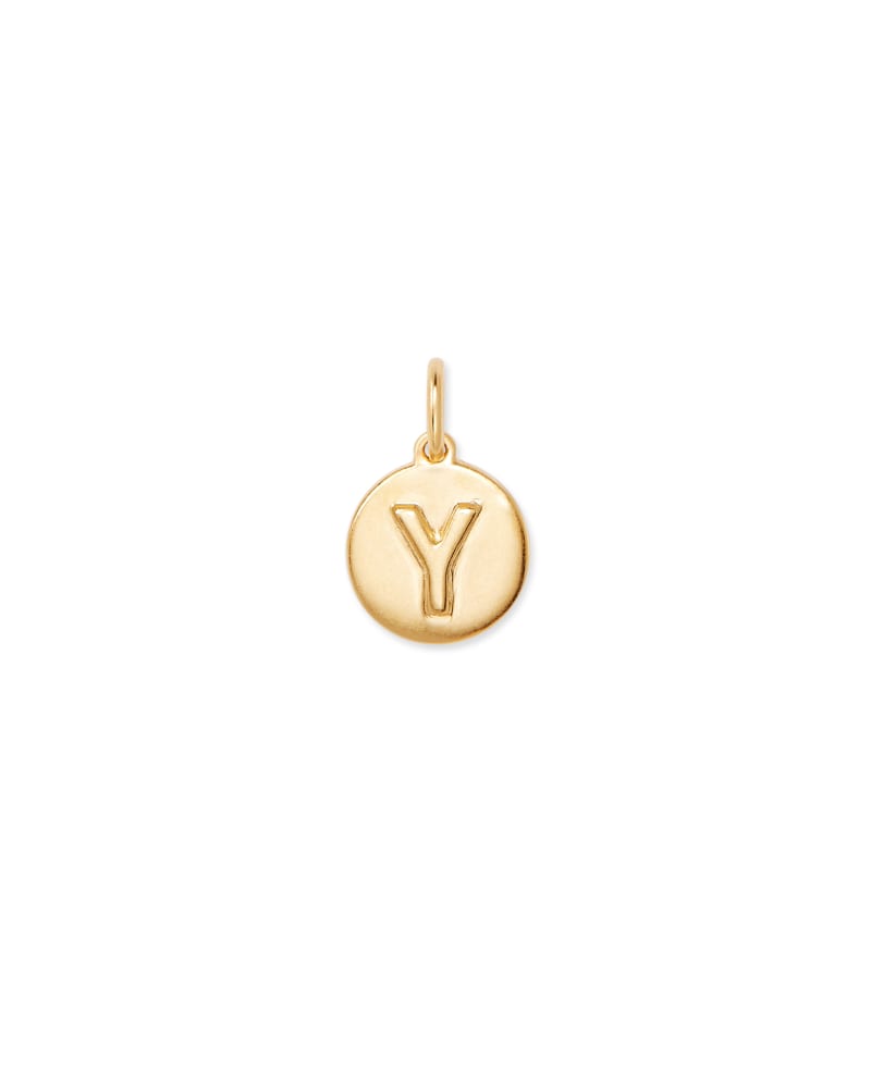 Letter Y Coin Charm in 18k Gold Vermeil image number 0