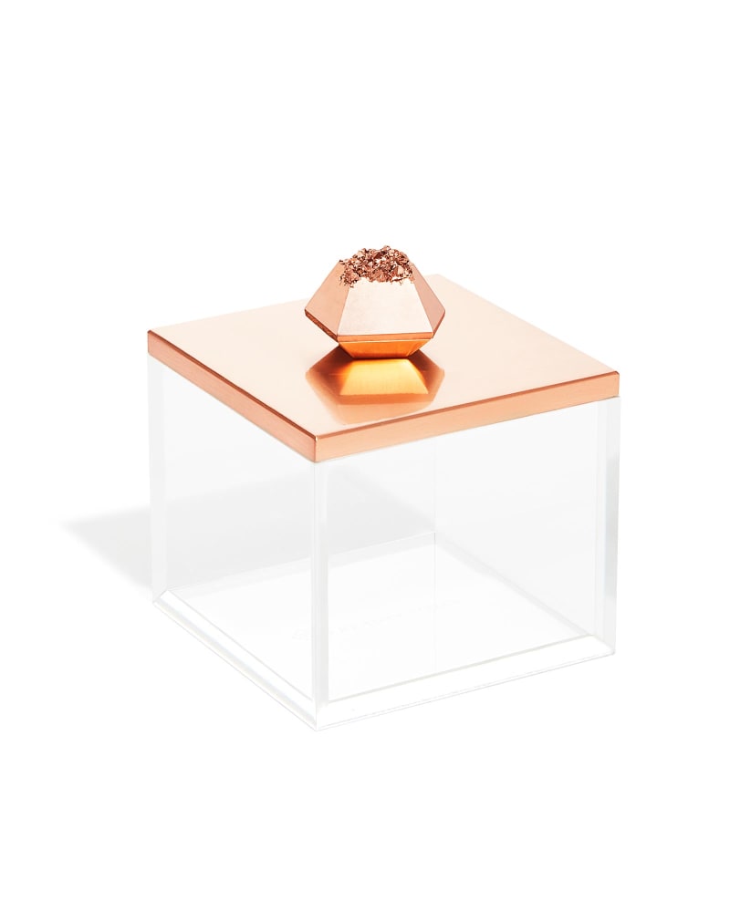 Square Acrylic Box in Rose Gold Drusy image number 0