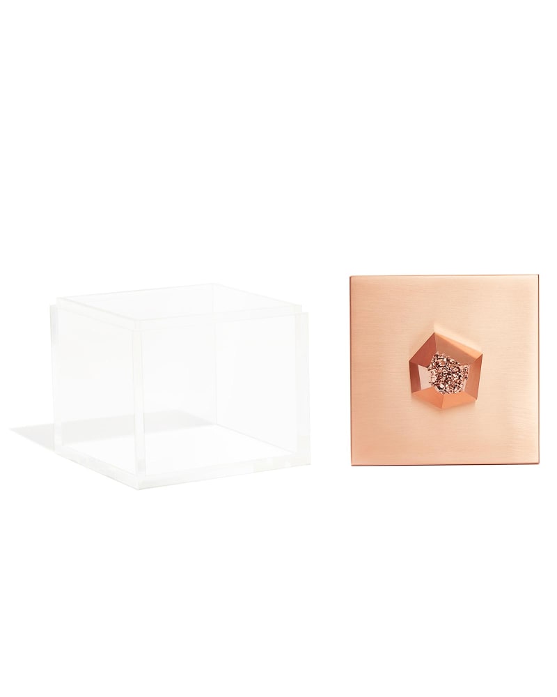 Square Acrylic Box in Rose Gold Drusy image number 3