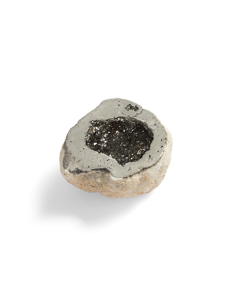 Platinum Drusy Decorative Geode image number 0