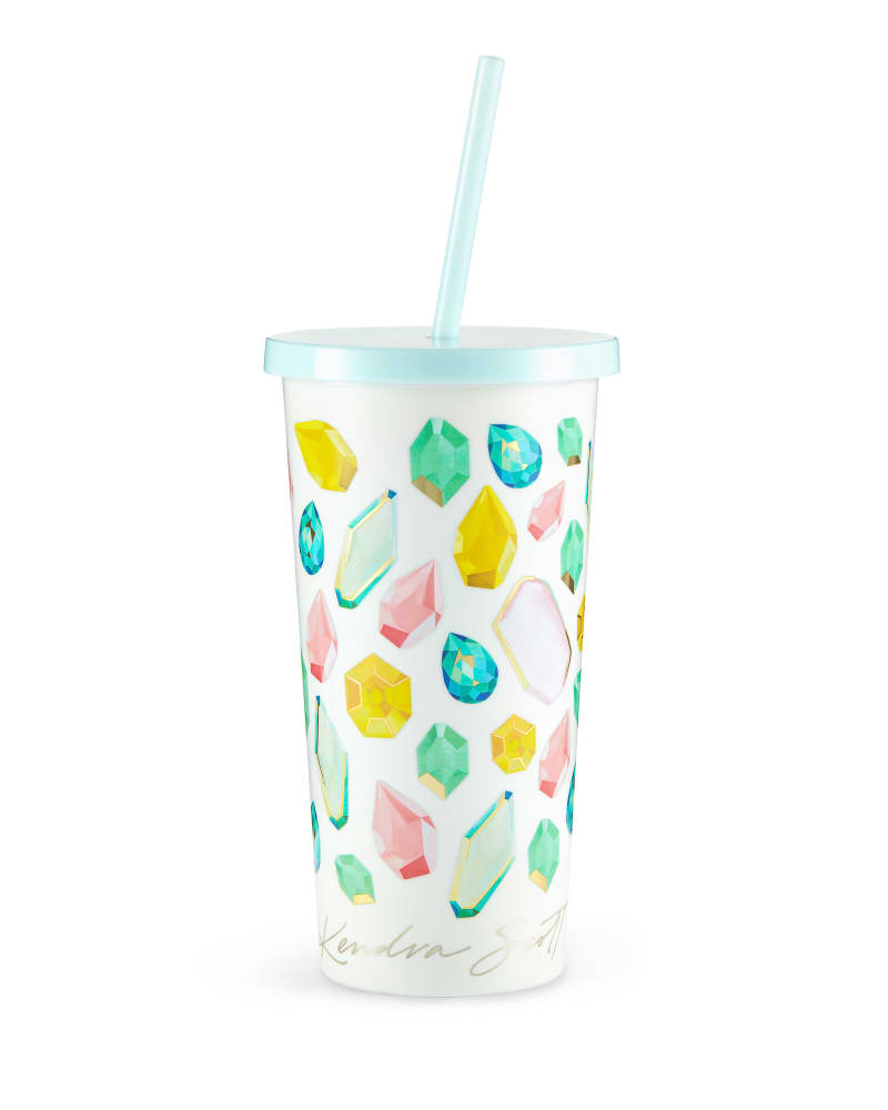 Straw Tumbler in Multicolor Gems image number 0