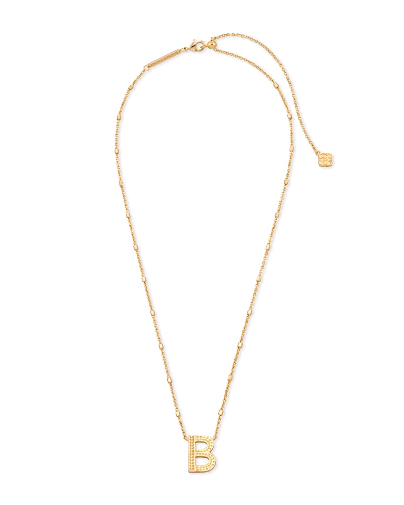 Letter B Pendant Necklace in Gold 