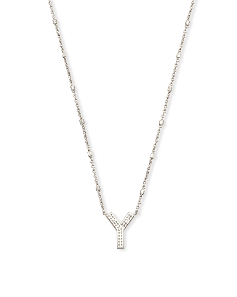 Letter Y Pendant Necklace in Silver image number 0
