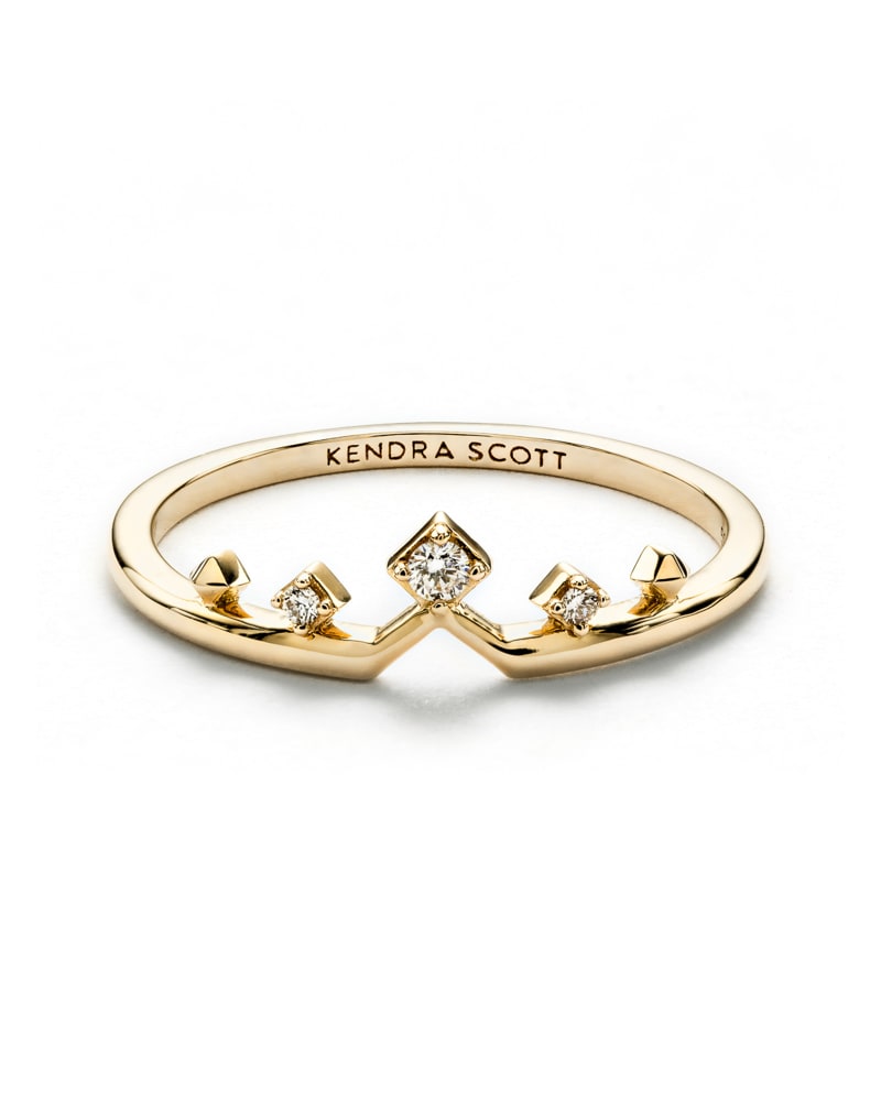 Michelle 14k Gold Band Ring White Diamond - 8| Kendra Scott