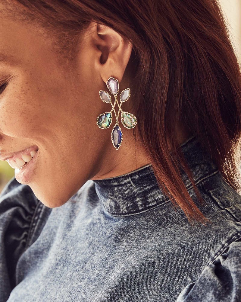 Gwenyth Silver Statement Earring In Ivory Mix Kendra Scott