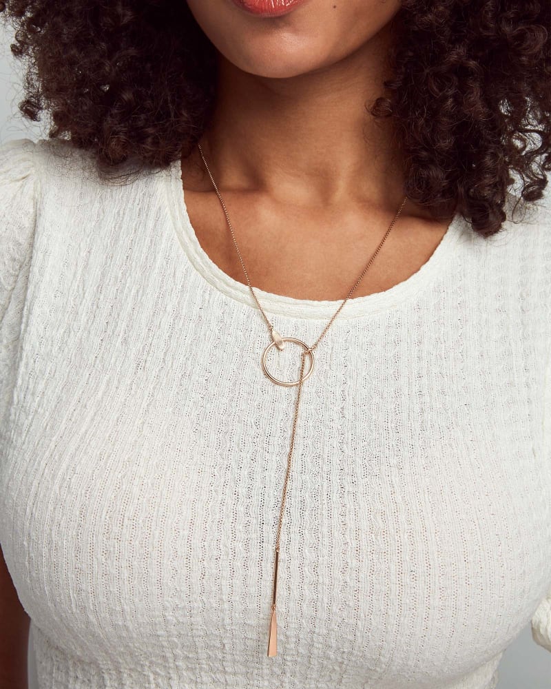 Small Tegan Y Necklace in Gold image number 1