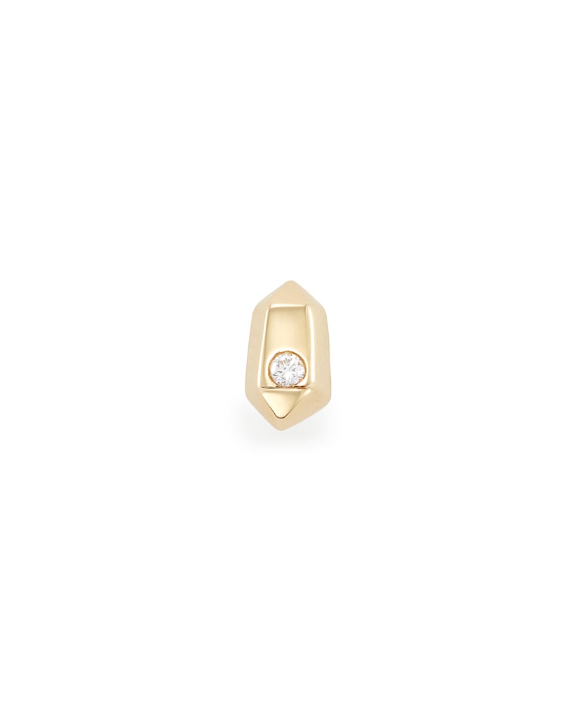 Archie 14K Yellow Gold Stud Earring in White Diamond | Kendra Scott