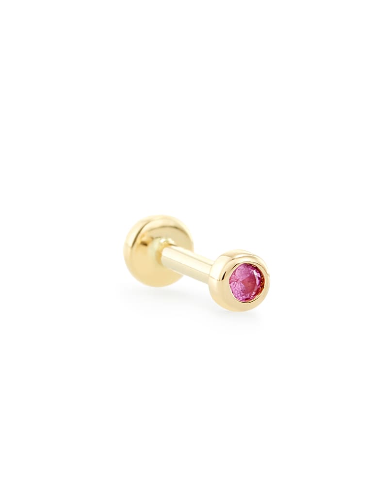 Reeve Mini 14K Yellow Gold Stud Earring in Pink Sapphire image number 0