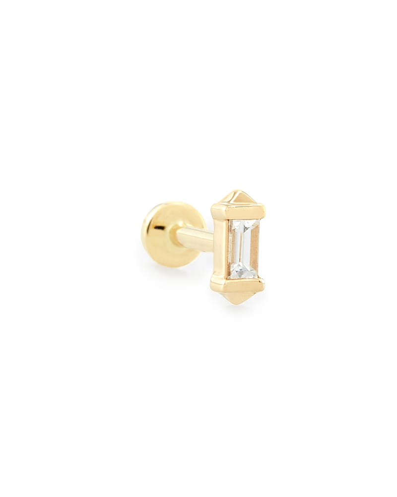 Sianna Mini 14K Yellow Gold Stud Earring in White Diamond image number 0