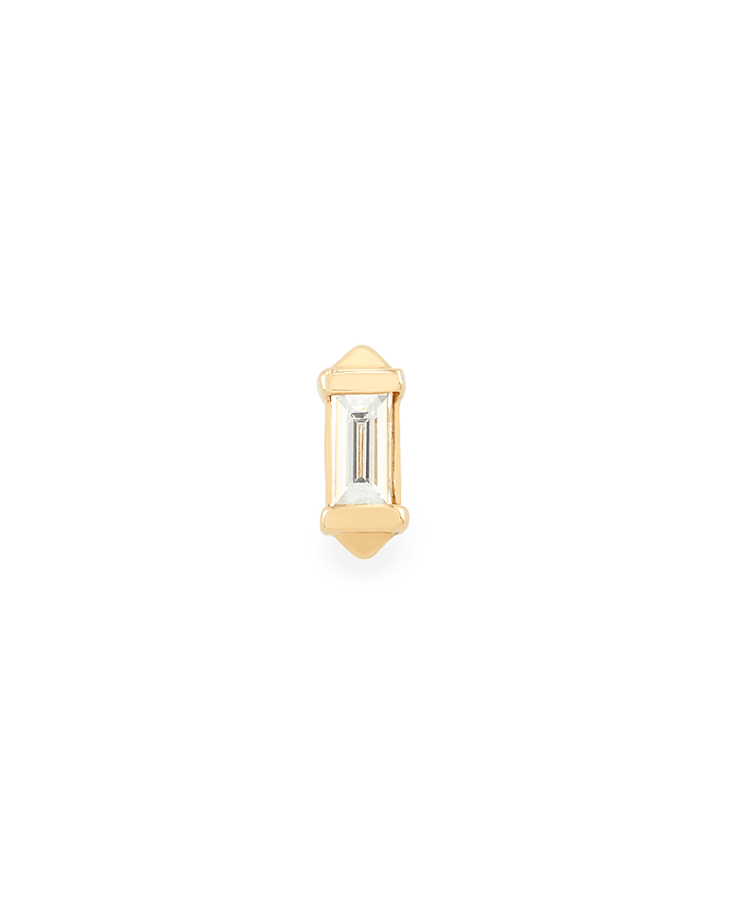 Sianna Mini 14K Yellow Gold Stud Earring in White Diamond image number 3