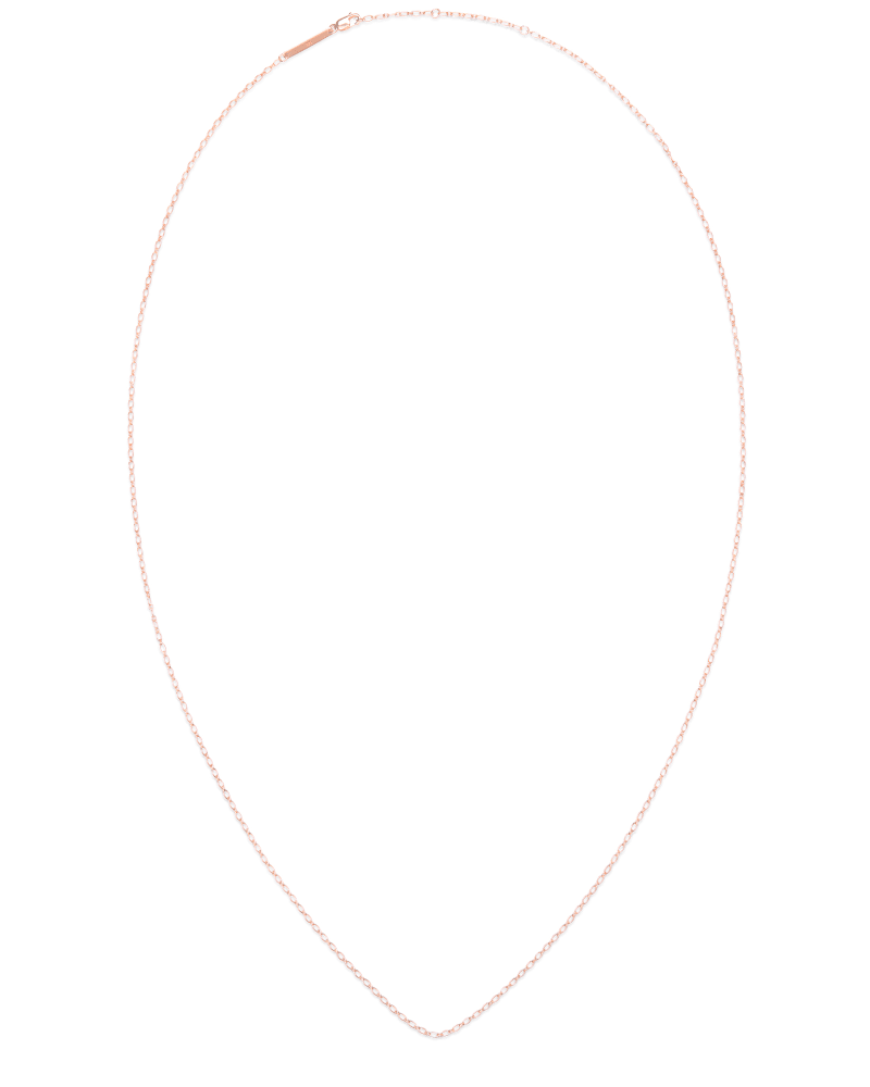 30 Inch Thin Chain Necklace in 18k Rose Gold Vermeil image number 1