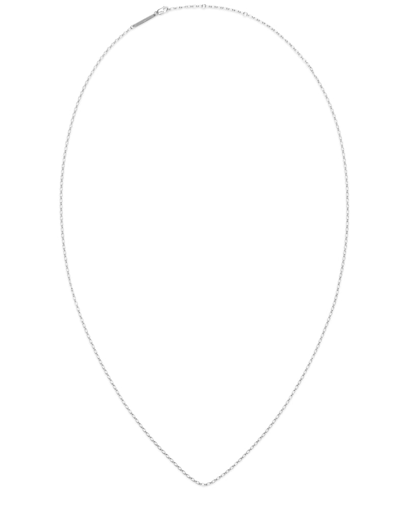 30 Inch Thin Chain Necklace in Sterling Silver image number 1