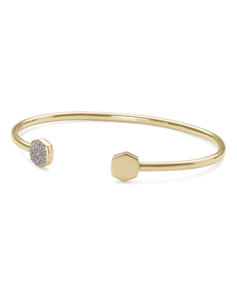 Davis 18k Gold Vermeil Cuff Bracelet in White Diamond