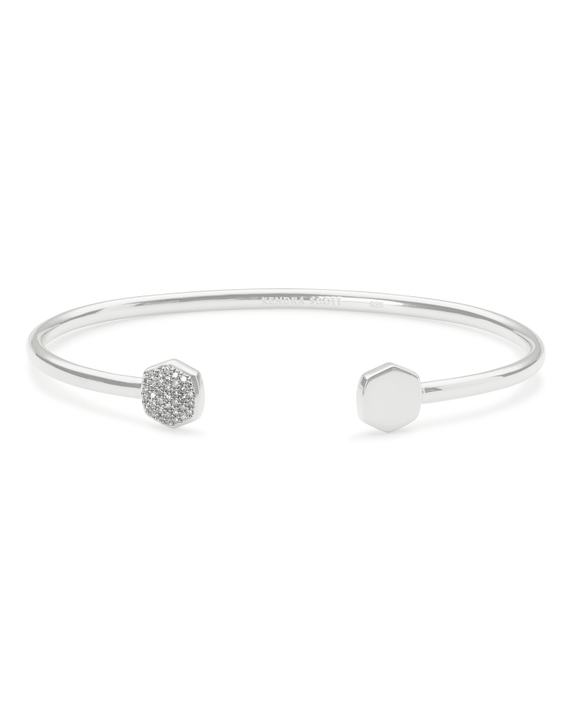 Davis Sterling Silver Cuff Bracelet in White Diamond image number 3.0